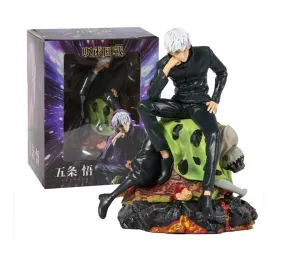 Jujutsu Kaisen Gojo Satoru Sitting on Jogo Action Figure  | 25 Cms |