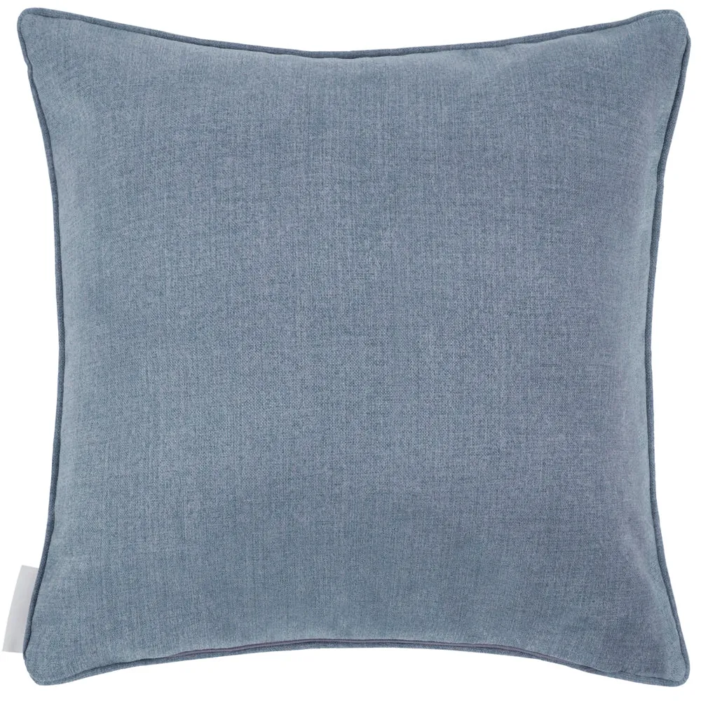 Kari Printed Piped Cushion Denim