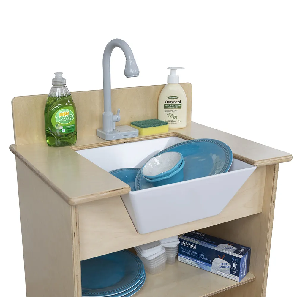 Kid-Sized Farmhouse-Style Toy Sink