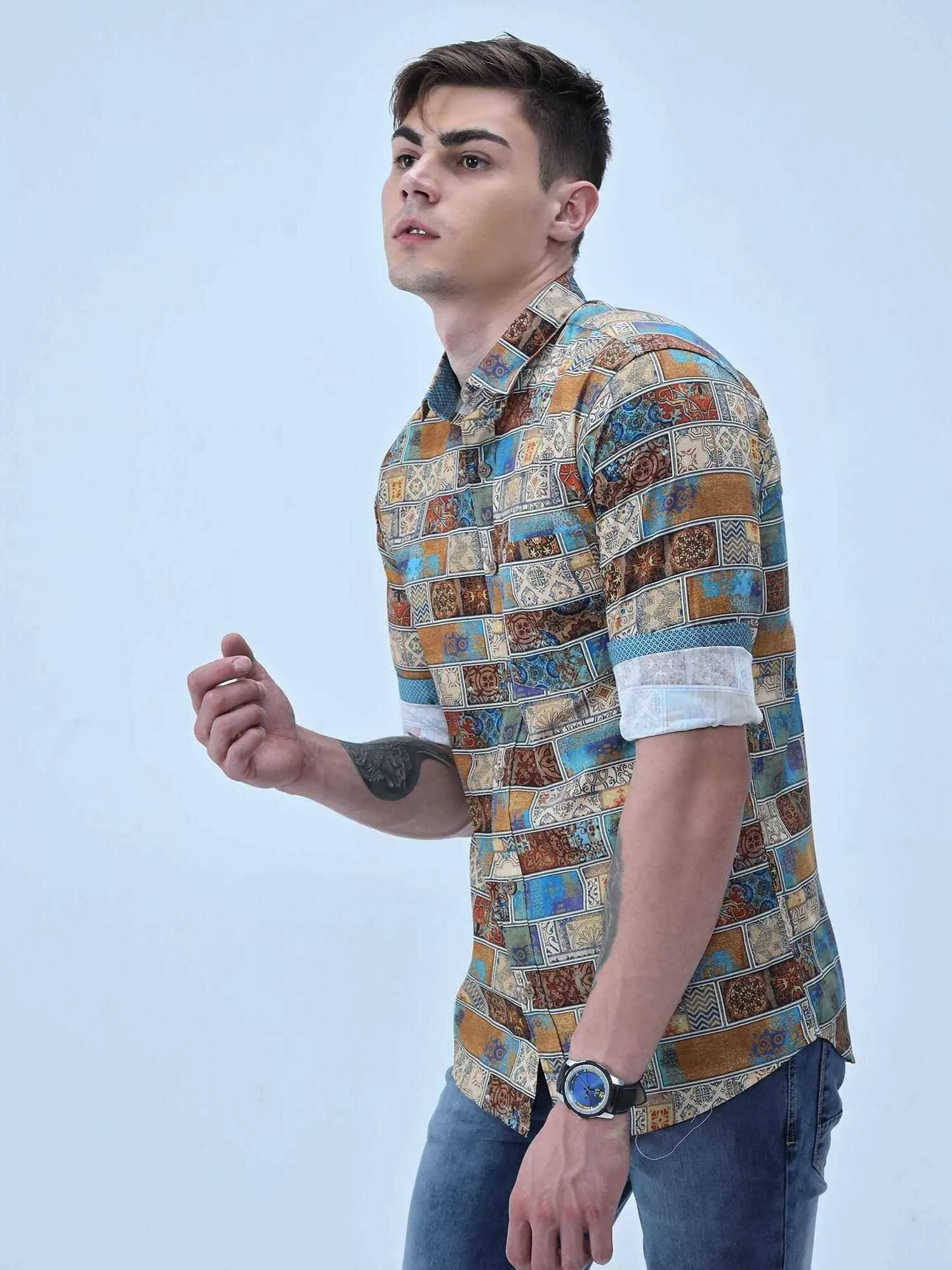 King Mens Digital Printed Casual Shirt