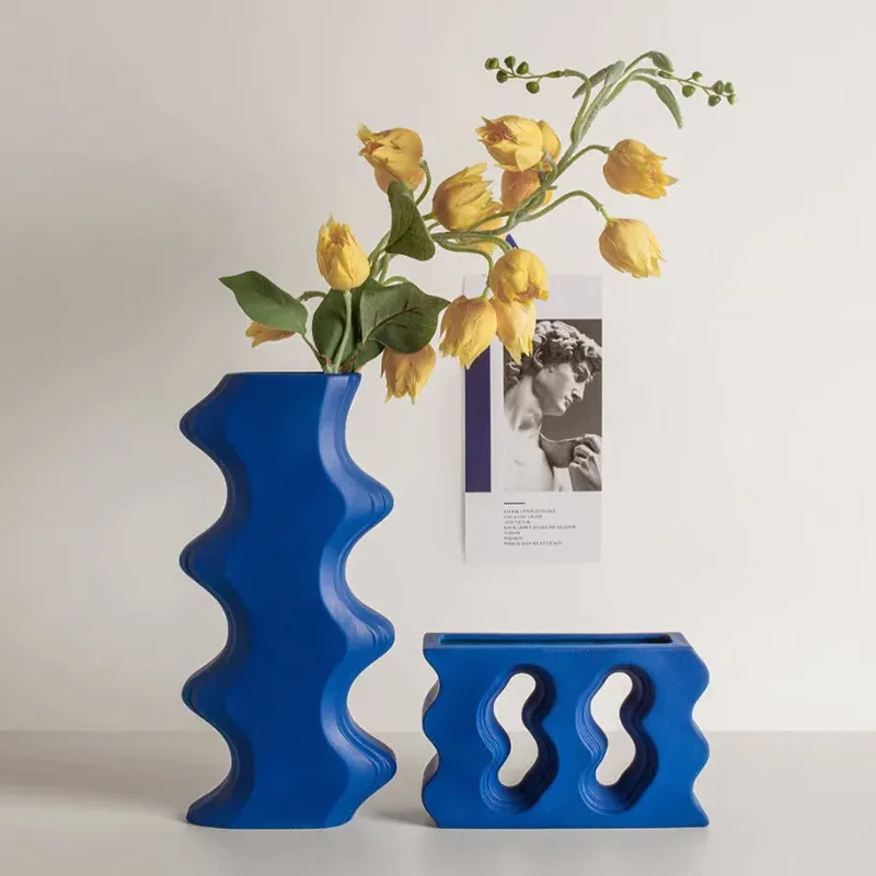 Klein Blue Abstract Decorative Accent & Vase