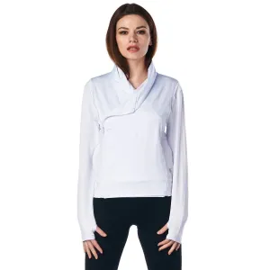 LA Society Women's White Yoga Sport Fitness Running  Wrap Zipper Design Jacket