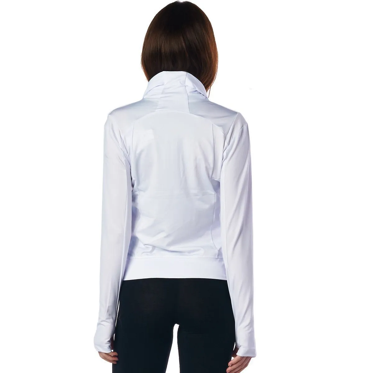 LA Society Women's White Yoga Sport Fitness Running  Wrap Zipper Design Jacket