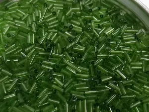 Light Green Transparent Pipe / Bugle Glass Seed Beads (Wholesale)