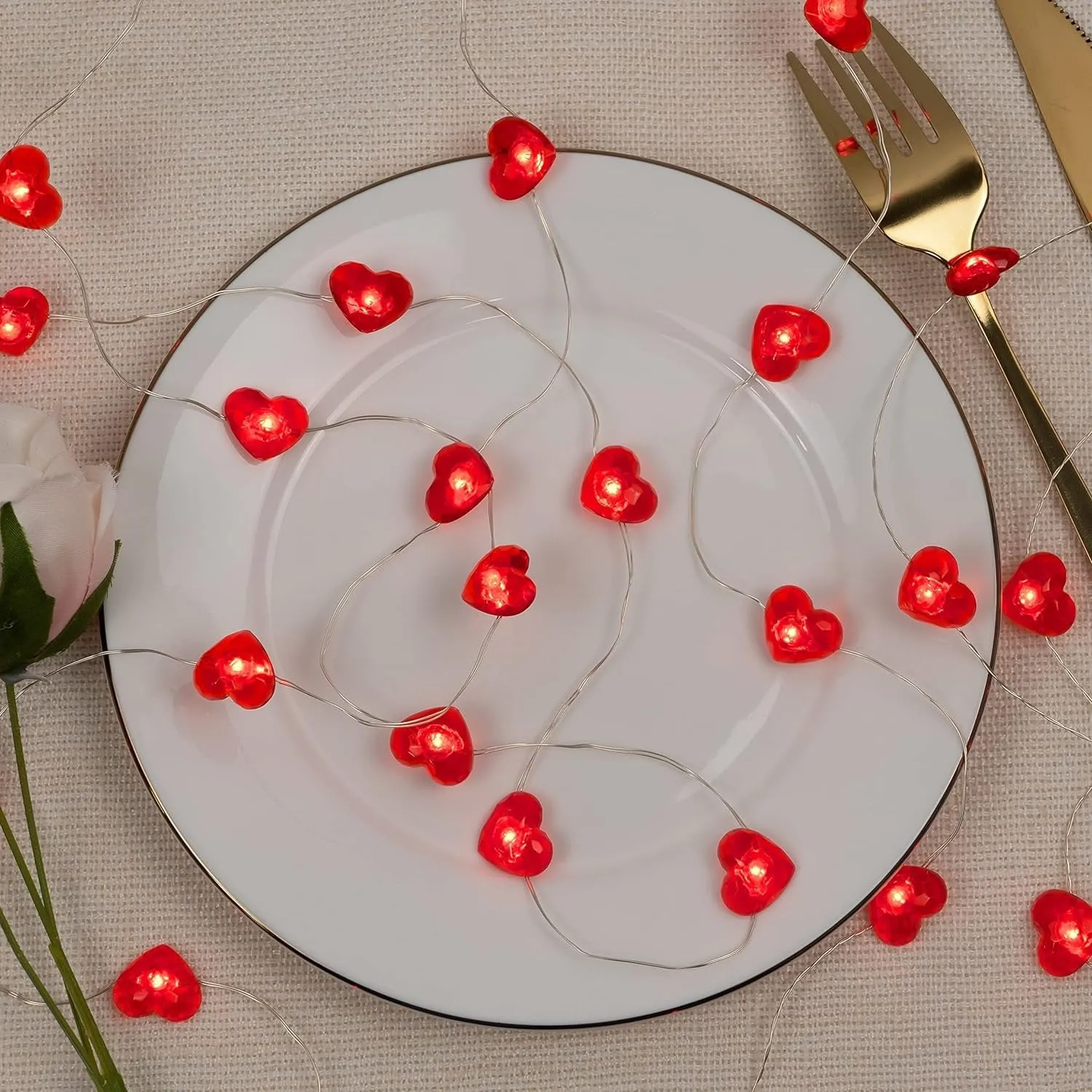 Love Heart String Lights - LED Heart Valentines String Lights