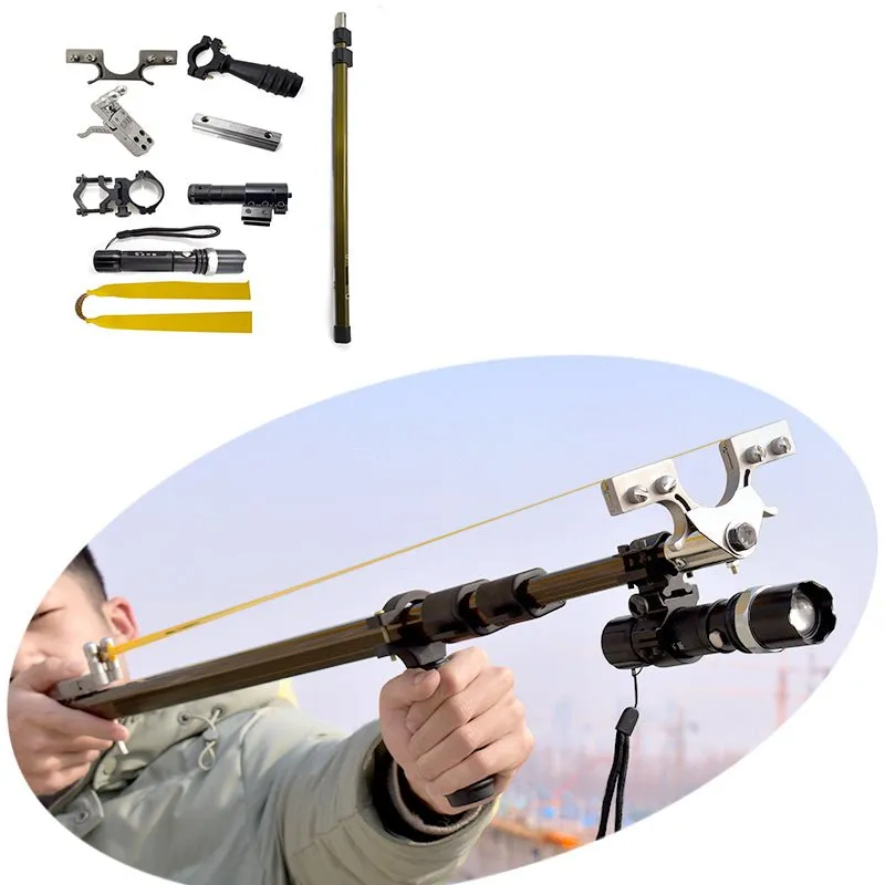 LR7 Rod Slingshot With Laser & Torch