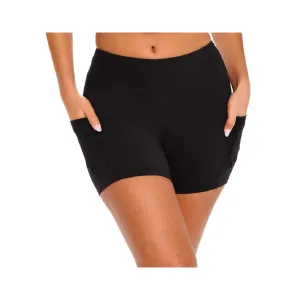 M&M SCRUBS Women's High Waist Yoga Shorts&nbsp;Tummy Control with Deep Pockets (X-Small, Black)