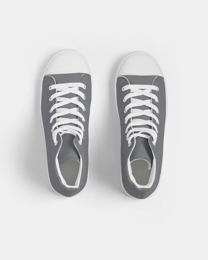 Medium Dark Blue Gray Women's High-top Canvas Sneakers | Women's | Medium Dark Pale Blue Gray | C10M10Y0K60