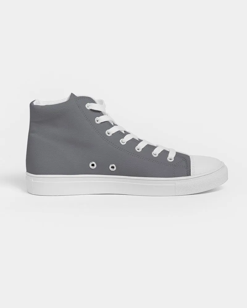 Medium Dark Blue Gray Women's High-top Canvas Sneakers | Women's | Medium Dark Pale Blue Gray | C10M10Y0K60