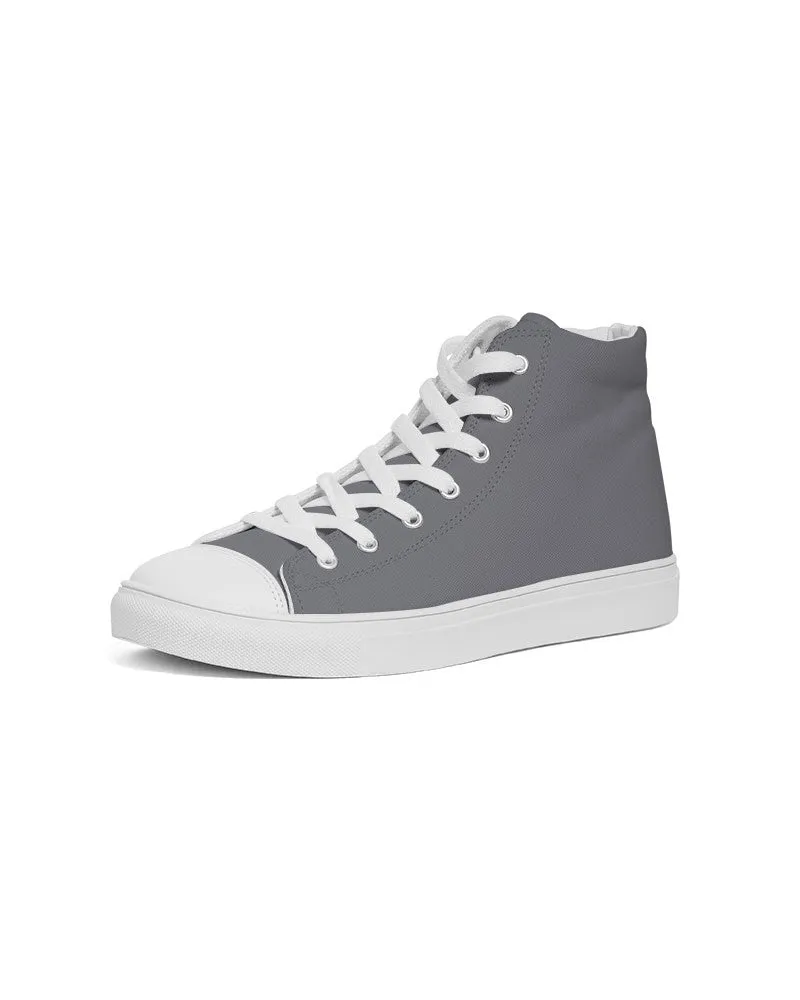 Medium Dark Blue Gray Women's High-top Canvas Sneakers | Women's | Medium Dark Pale Blue Gray | C10M10Y0K60