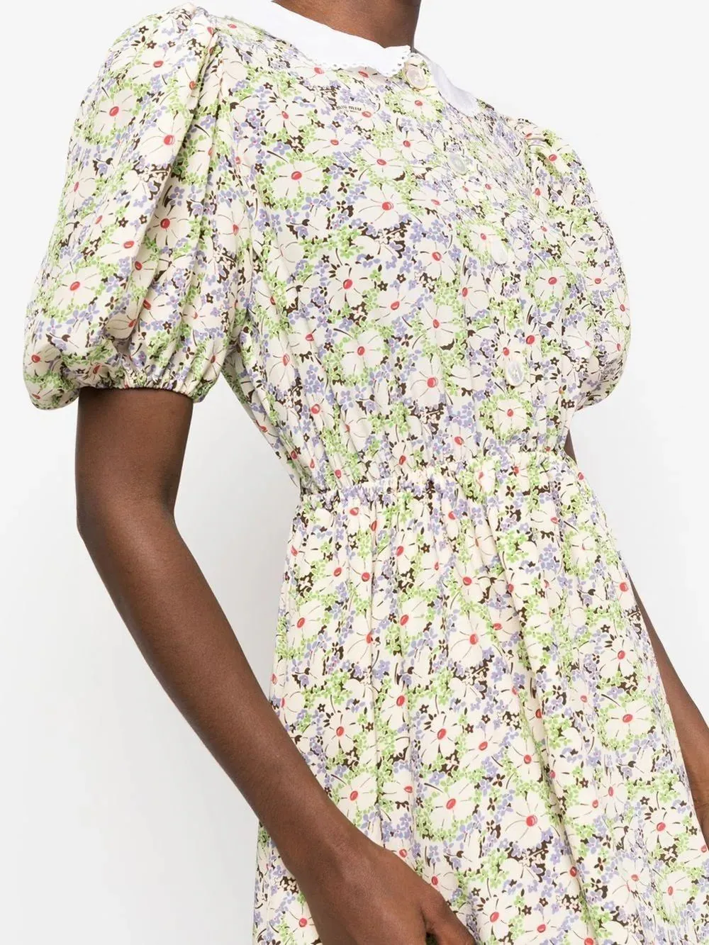 Miu Miu Floral Printed Silk Mini Dress