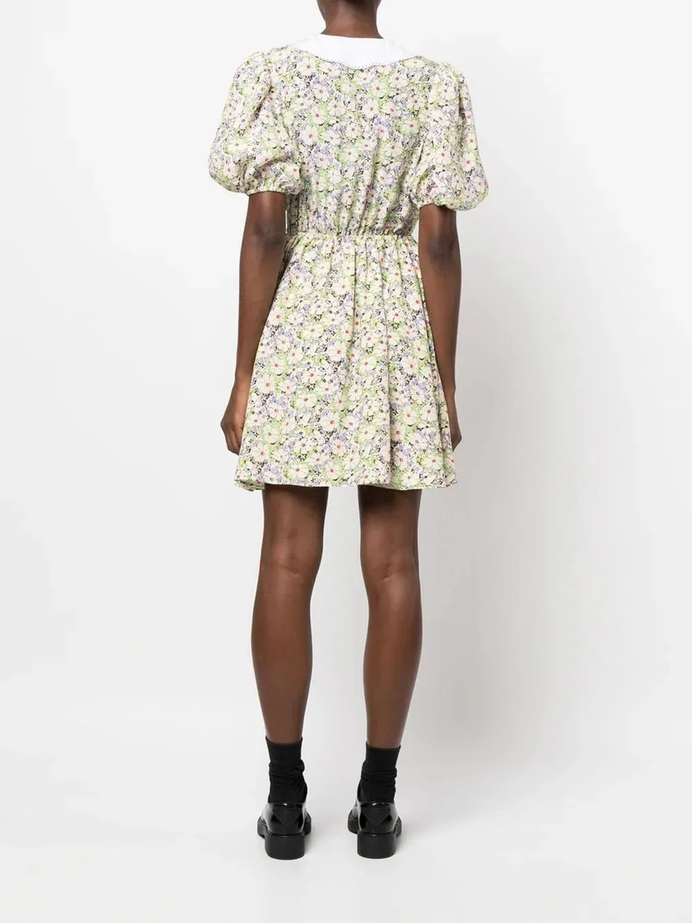 Miu Miu Floral Printed Silk Mini Dress