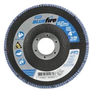 Norton 4-1/2 x 7/8 In. BlueFire Fiberglass HD Flat Flap Disc T27 P120 Grit R884P2 ZA 10 Count