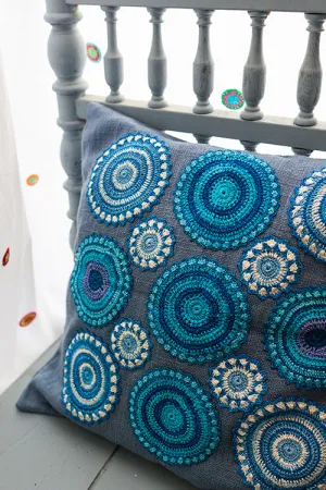 Prakriti Cushion Cover ~ Blue Mandalas