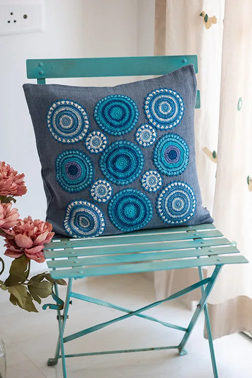 Prakriti Cushion Cover ~ Blue Mandalas