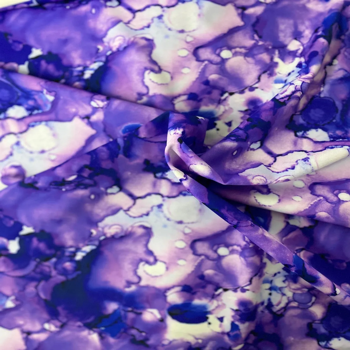 Purple Cloud Tie Dye Nylon Spandex Fabric