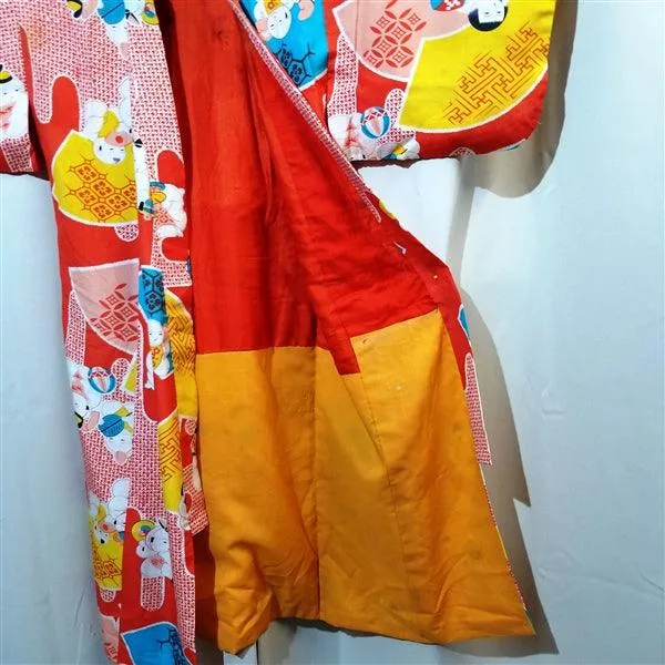 "Ningyo Dolls" Vintage Girl's Kimono