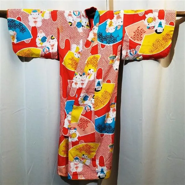 "Ningyo Dolls" Vintage Girl's Kimono