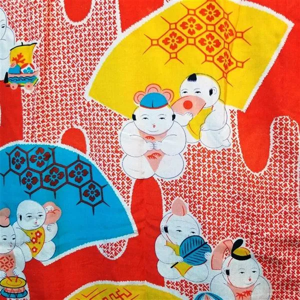 "Ningyo Dolls" Vintage Girl's Kimono