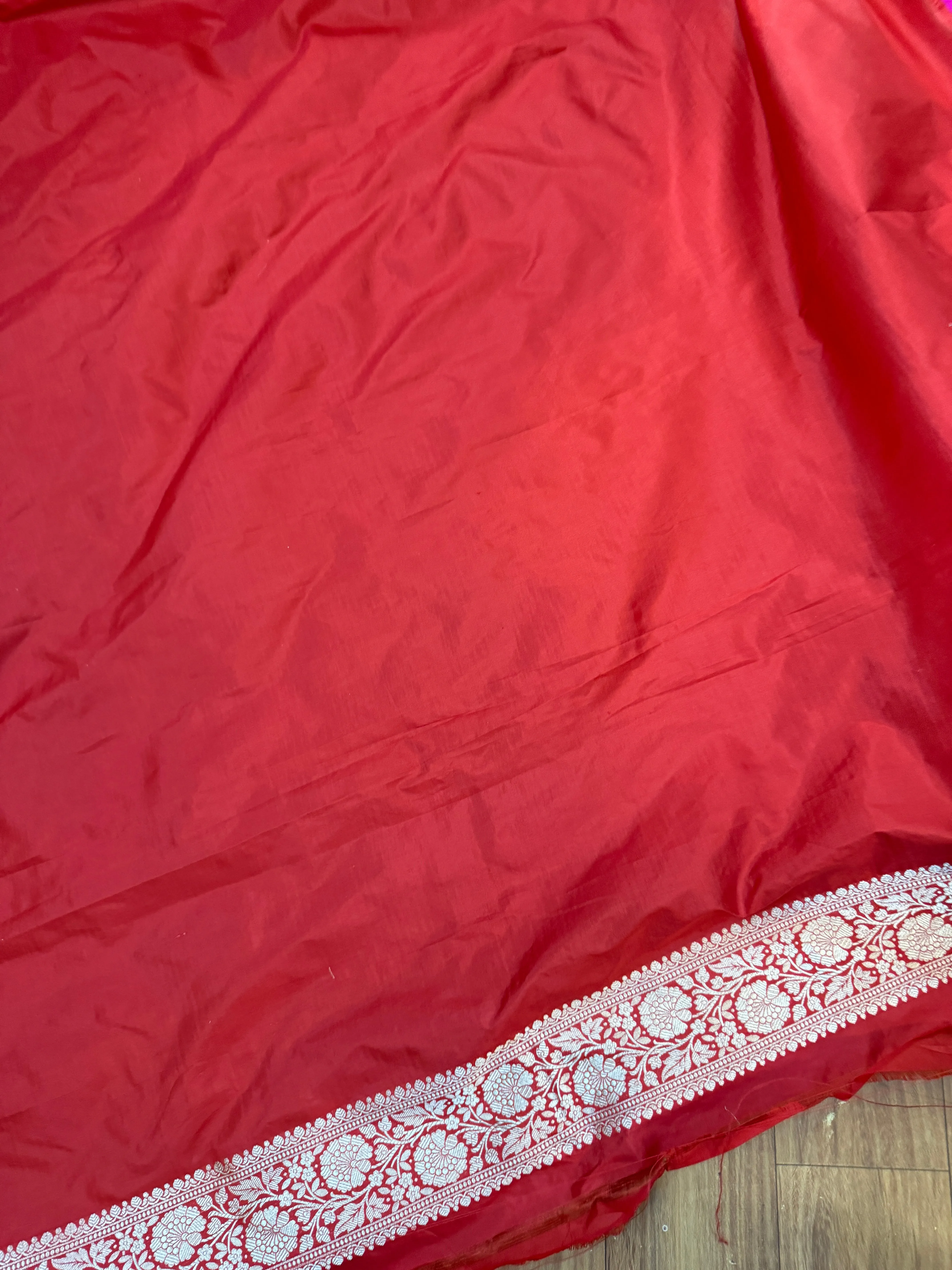 Red Pure Silk Banarasi Saree