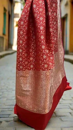 Red Pure Silk Banarasi Saree