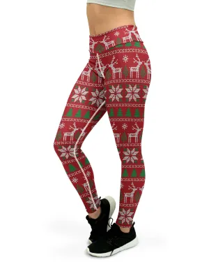 Red Ugly Christmas Yoga Pants