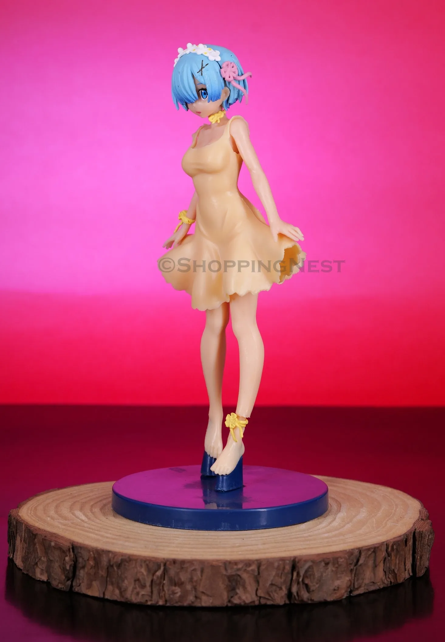 Rem with Yellow Dress Action Figurine Collectable PVC Anime Figurine Collectible | 20 Cm |