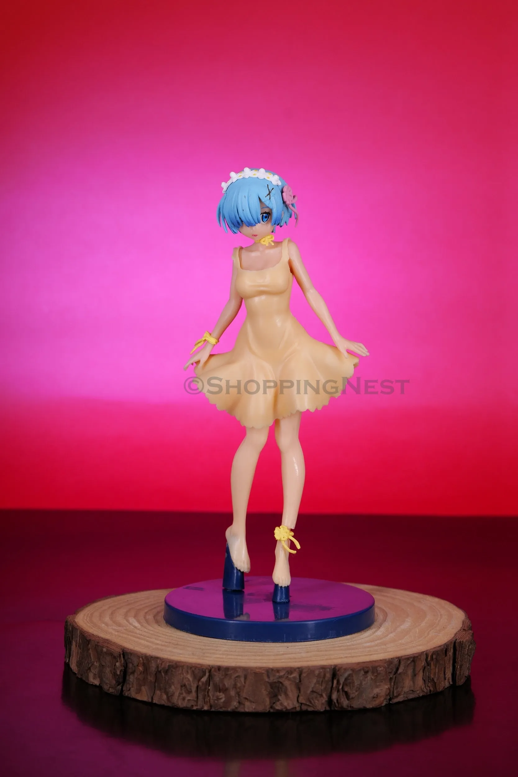 Rem with Yellow Dress Action Figurine Collectable PVC Anime Figurine Collectible | 20 Cm |