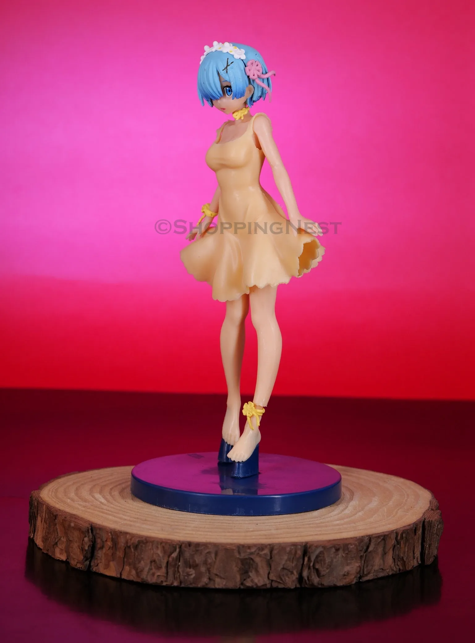 Rem with Yellow Dress Action Figurine Collectable PVC Anime Figurine Collectible | 20 Cm |