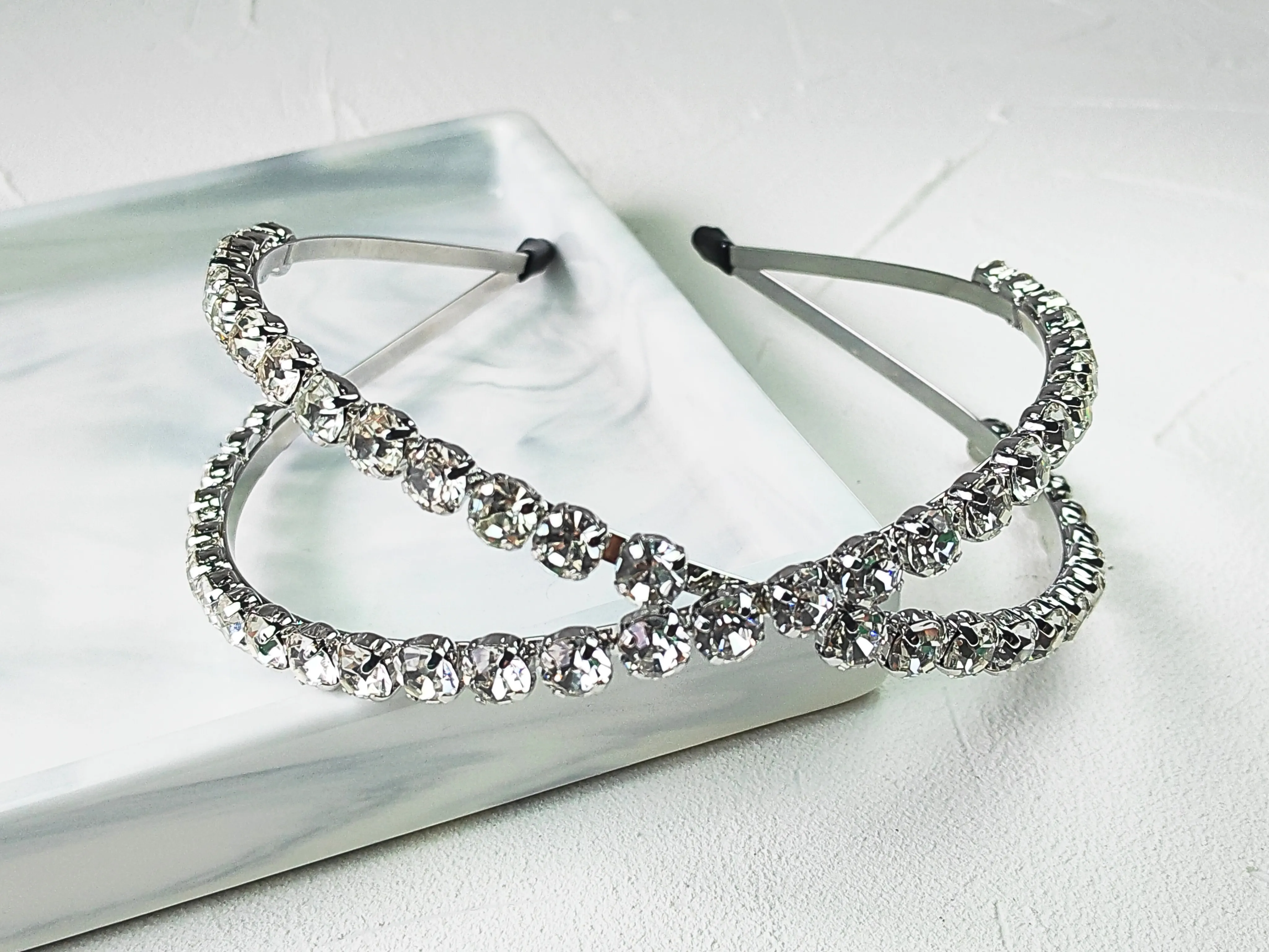 Rhinestone Double Row Wide Band Headband