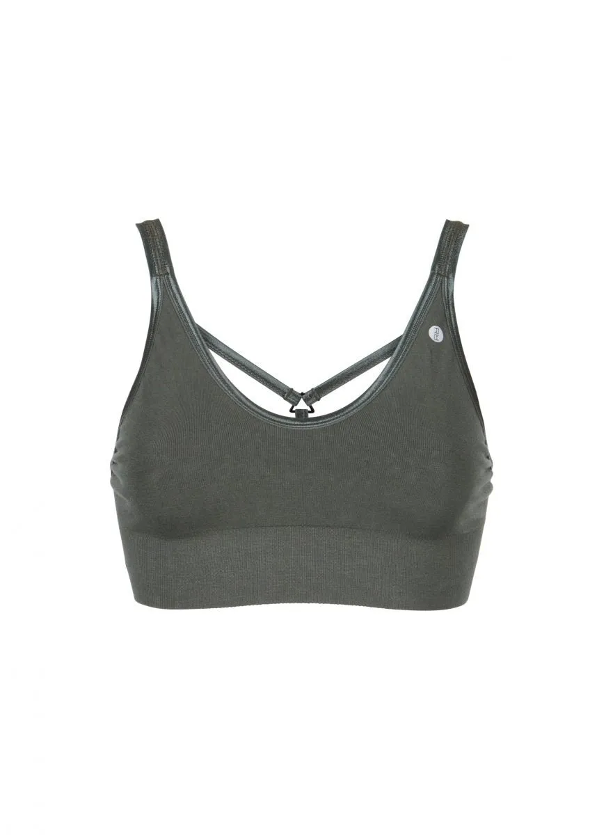 RUN & RELAX // LEYLA YOGA BAMBOO BRA - CAMO GREEN