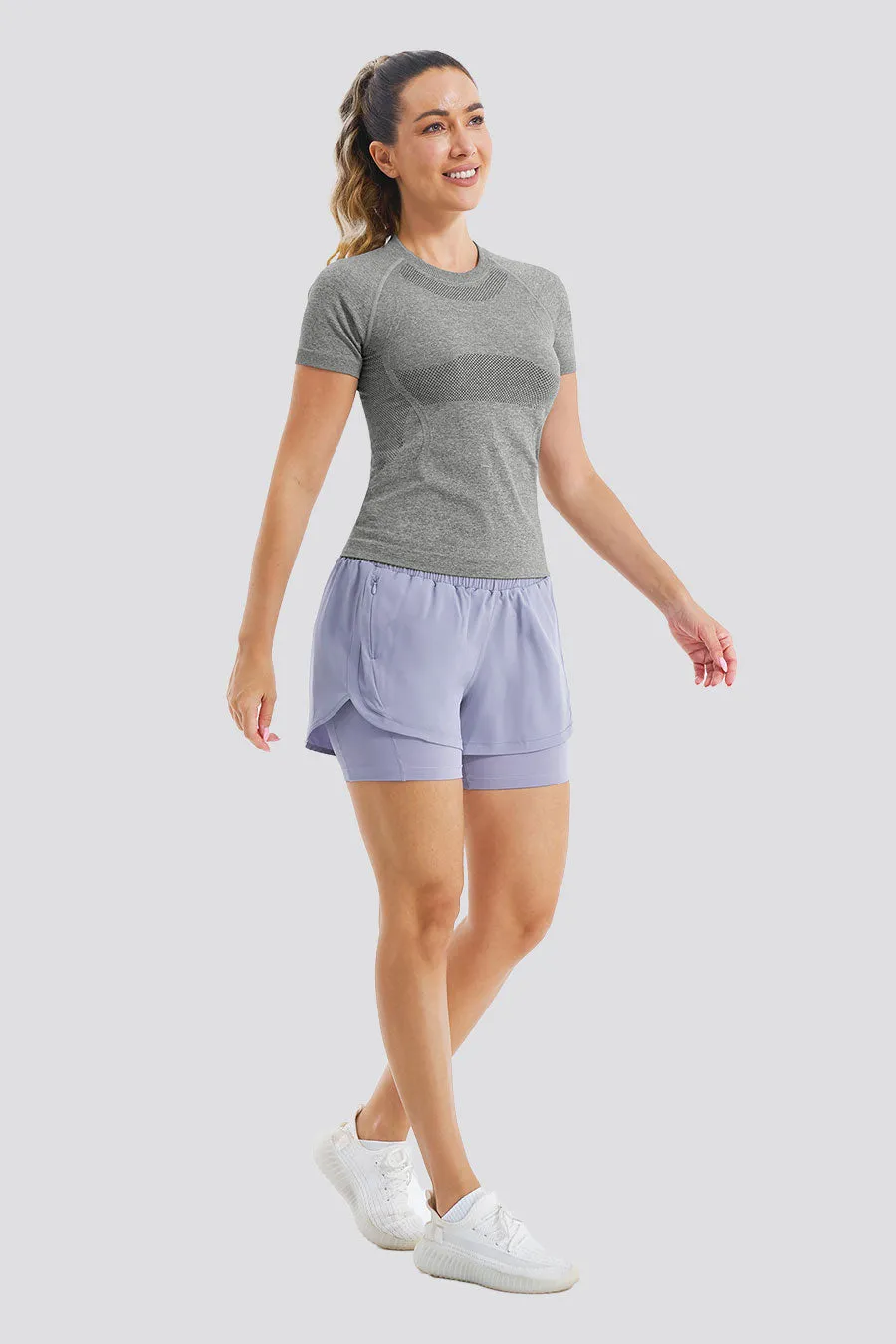 Seamless Short Sleeve Yoga Tops