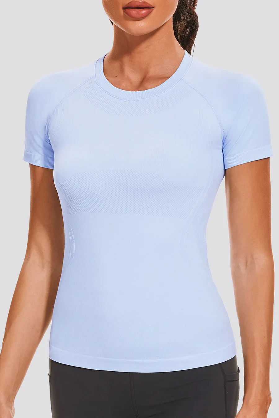 Seamless Short Sleeve Yoga Tops