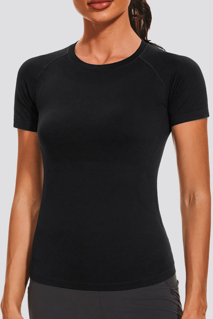 Seamless Short Sleeve Yoga Tops