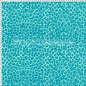 Spandex Cheetah Teal - Spandex 190gsm