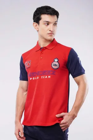 Sports Polo Shirt - Red & Blue