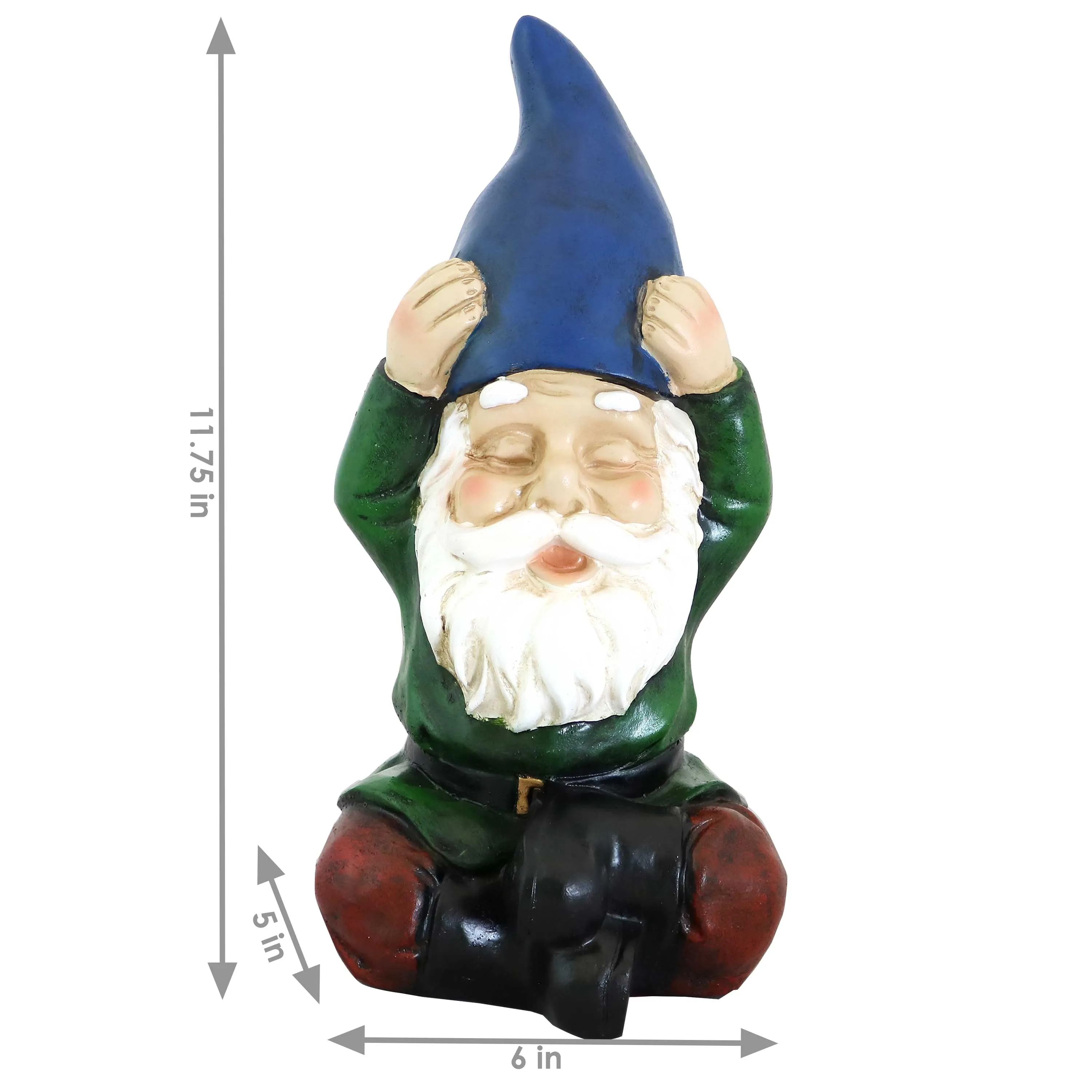 Sunnydaze Sage the Yoga Garden Gnome Statue Decoration - 11"