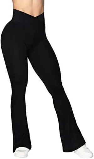 Sunzel Flare Leggings, Crossover Yoga Pants for Women with Tummy Control, High-W