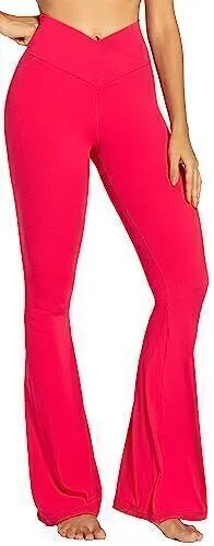 Sunzel Flare Leggings, Crossover Yoga Pants for Women with Tummy Control, High-W