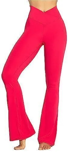 Sunzel Flare Leggings, Crossover Yoga Pants for Women with Tummy Control, High-W