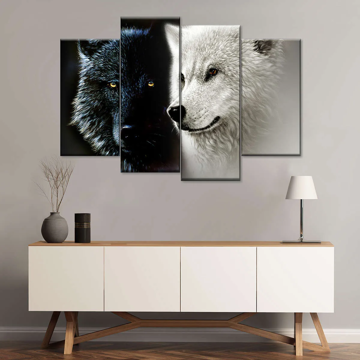 Tale Of Two Wolves Wall Art