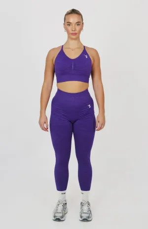 Tempo Seamless Scrunch Leggings & Multi-Way Sports Bra Set - Ultra Violet