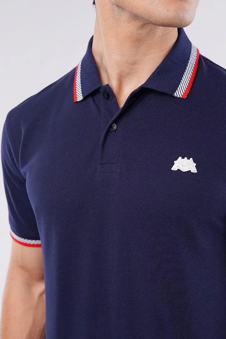 Tipping Collar Polo Shirt - Blue