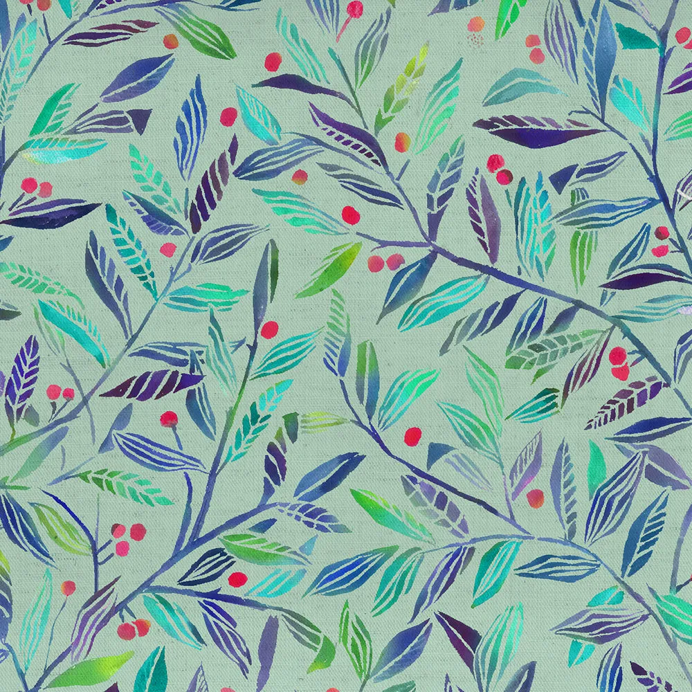 Torquay Printed Fine Lawn Cotton Apparel Fabric (By The Metre) Mint