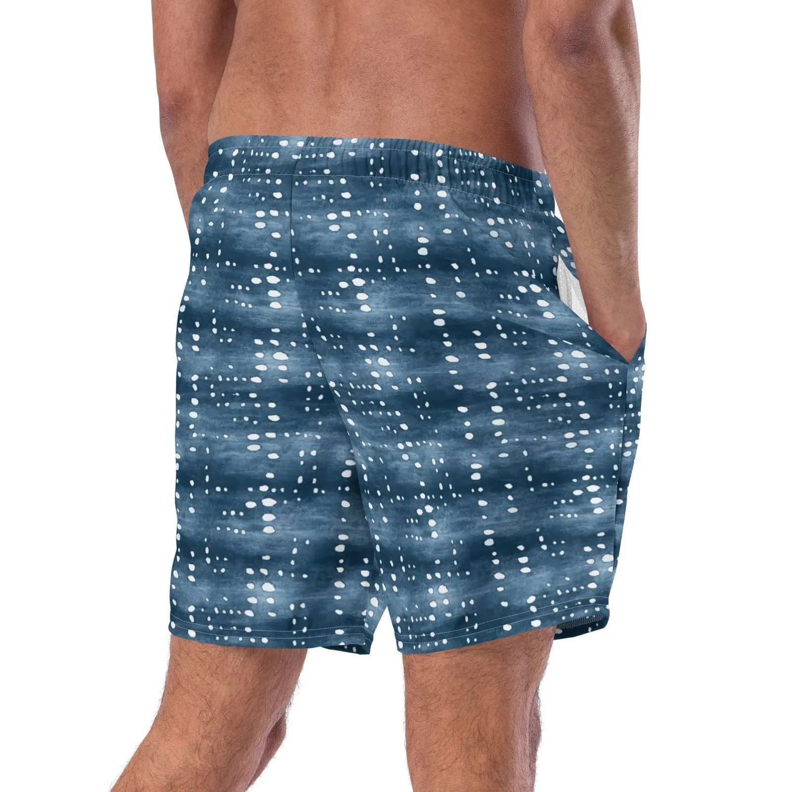 Whale Shark Print Men's Swim Trunks