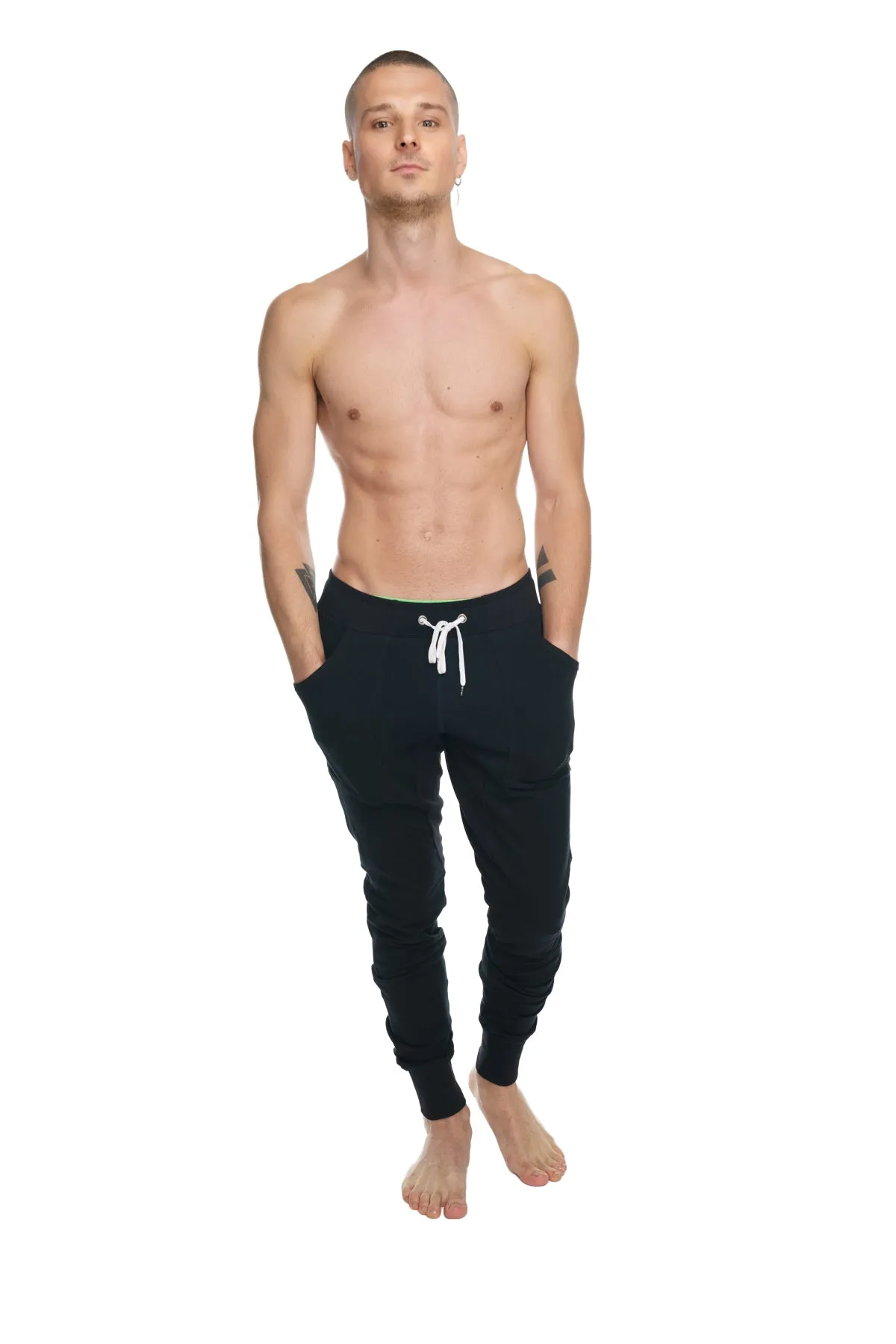 **Winter Edition** Luxury-Fleece Long Cuffed Jogger & Yoga Sweat Pants (Black)