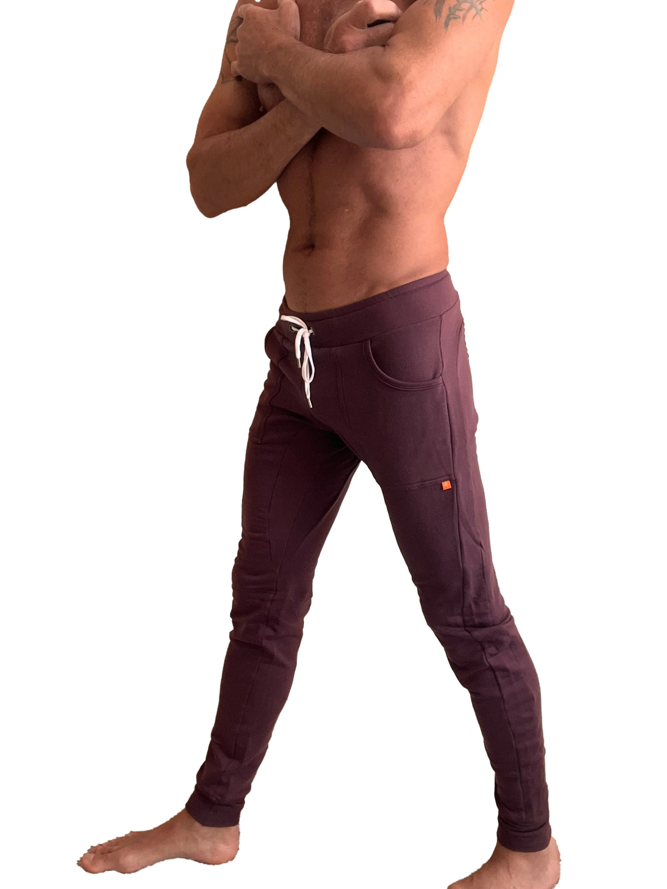 **Winter Edition** Luxury-Fleece Long Cuffed Jogger & Yoga Sweat Pants (Burgundy)