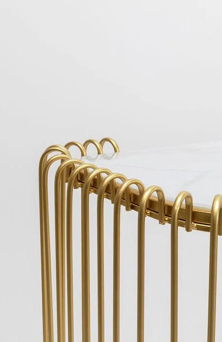 Wire Gold Glass Marble Console