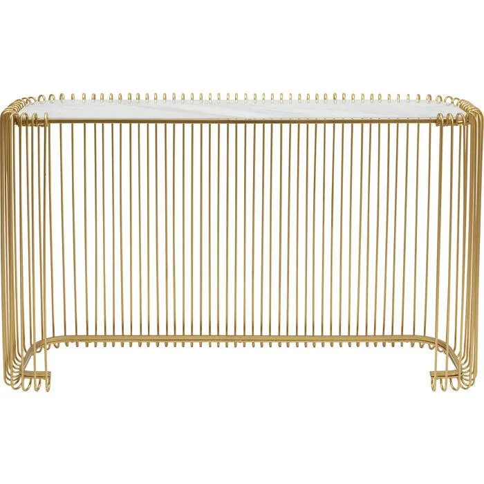 Wire Gold Glass Marble Console