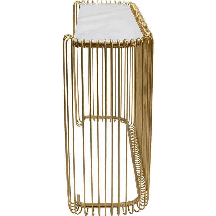 Wire Gold Glass Marble Console